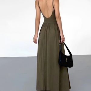 Bustier Corset Open Back Long Tank Dress